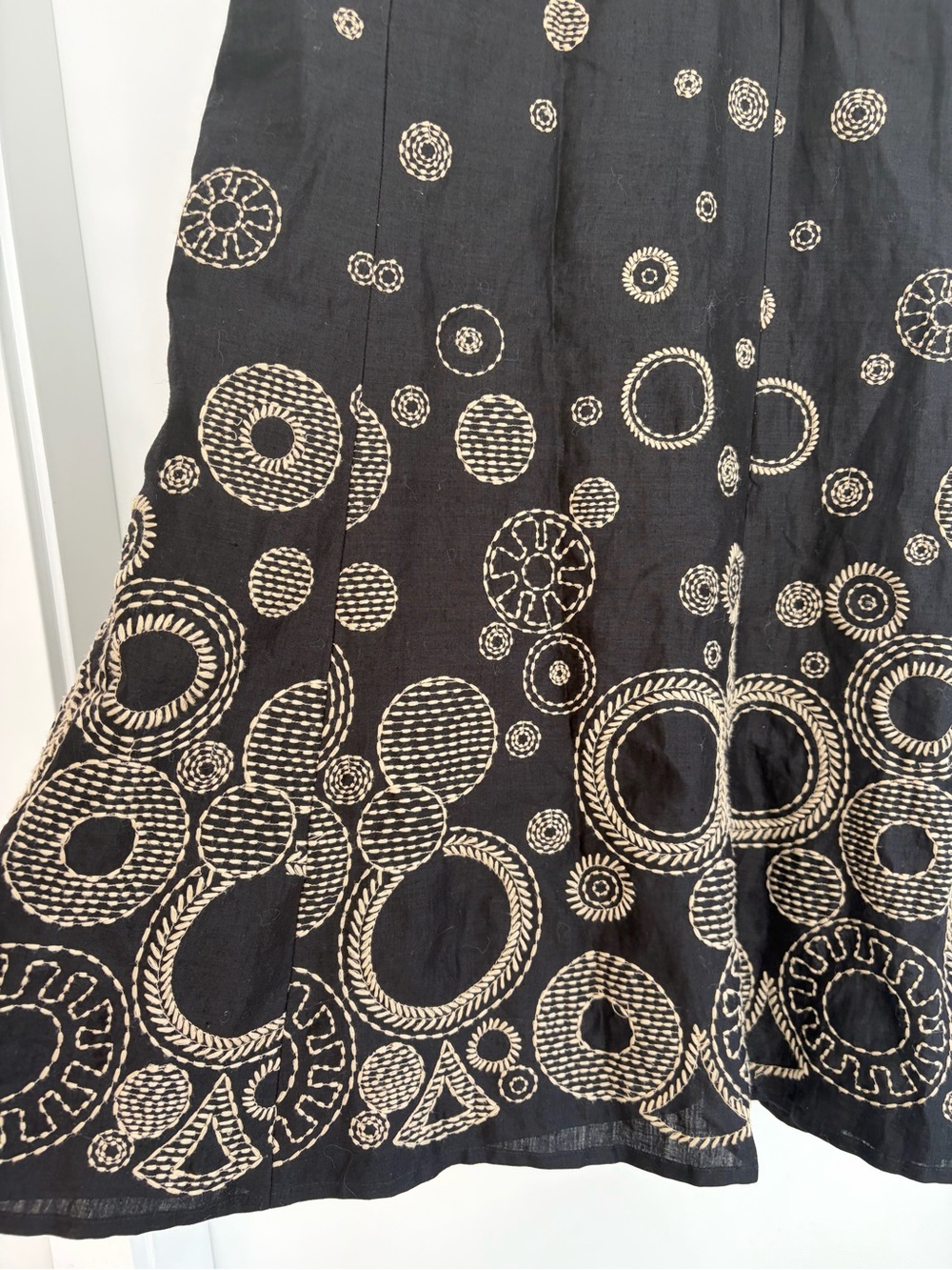 Planet 100% Linen Embroidered Maxi Pattern Maxi Skirt Size 6 - Picture 2 of 4